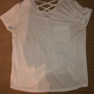 Plain white T-Shirt with crossed back